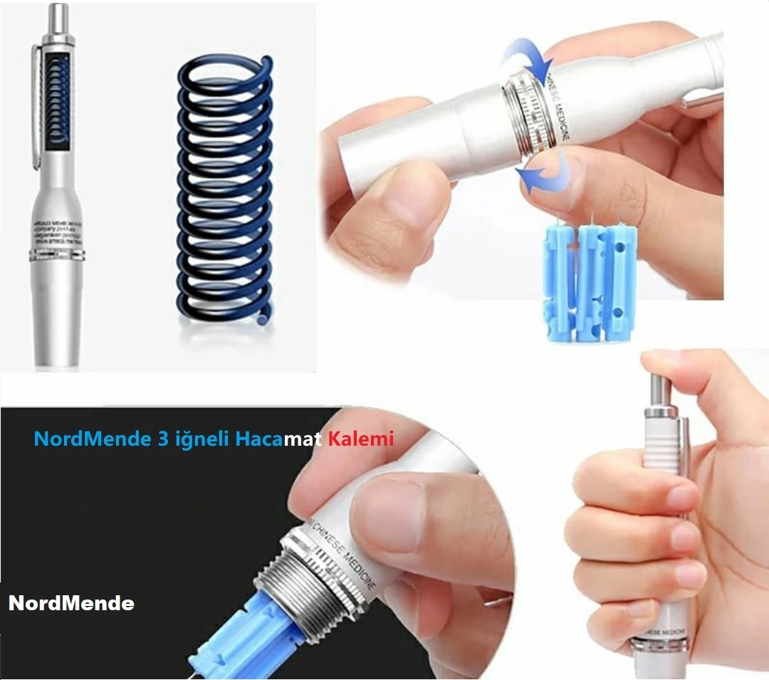 Evimdeyokyok Hacamat Kalemi 3 İğneli 100  İğne Hediye