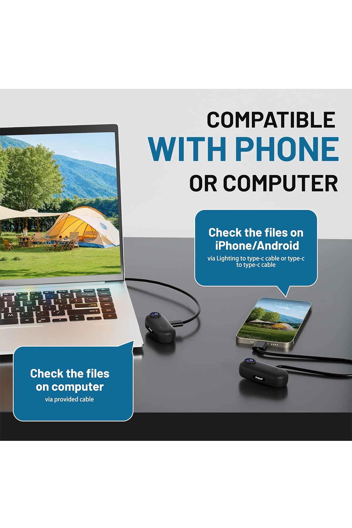 Evimdeyokyok Mini Wifi Aksiyon Kamerası 1080P Taşınabilir Vücut Kamerası Giyilebilir Video Kaydedici Ipx7 Su Geçirmez