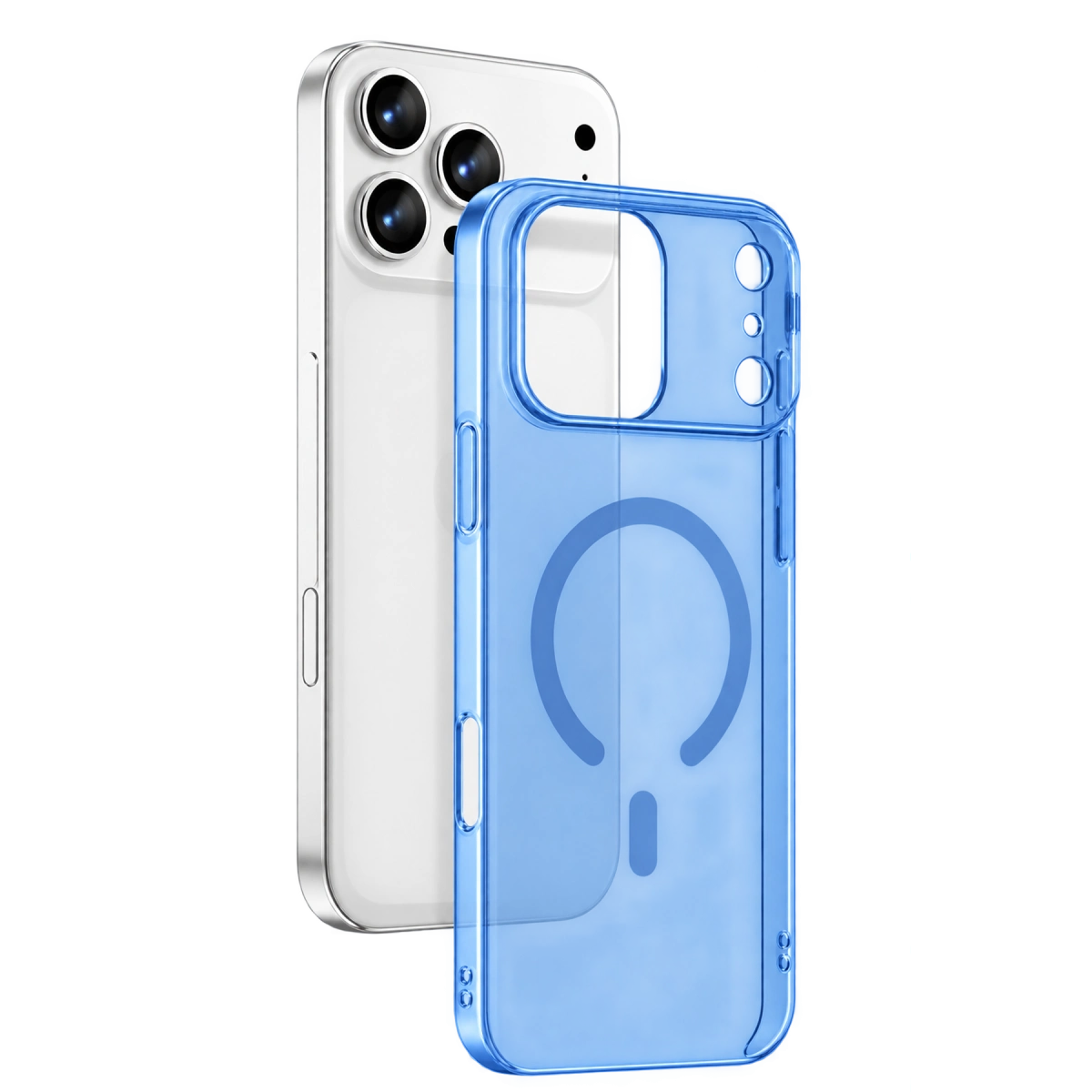 Evimdeyokyok Newface Apple İphone 18 Pro Combo Sert Şeffaf Magsafe Kapak - Açık Mavi