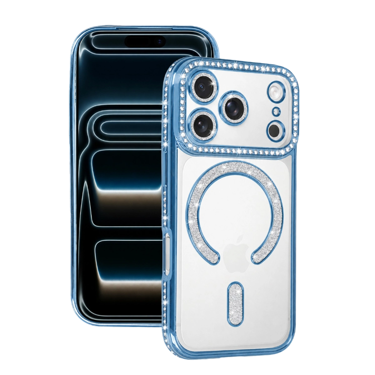 Evimdeyokyok Newface Apple İphone 18 Pro Joke Simli Magneticsafe Kılıf - Sierra Blue