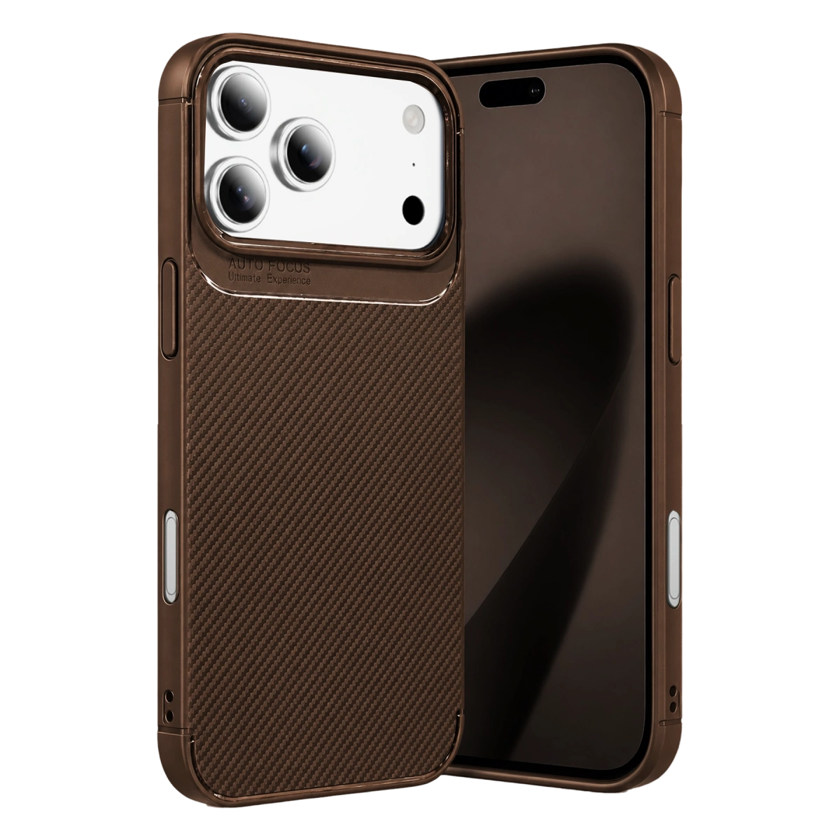 Evimdeyokyok Newface Apple İphone 18 Pro Max Auto Focus Karbon Kapak - Kahverengi