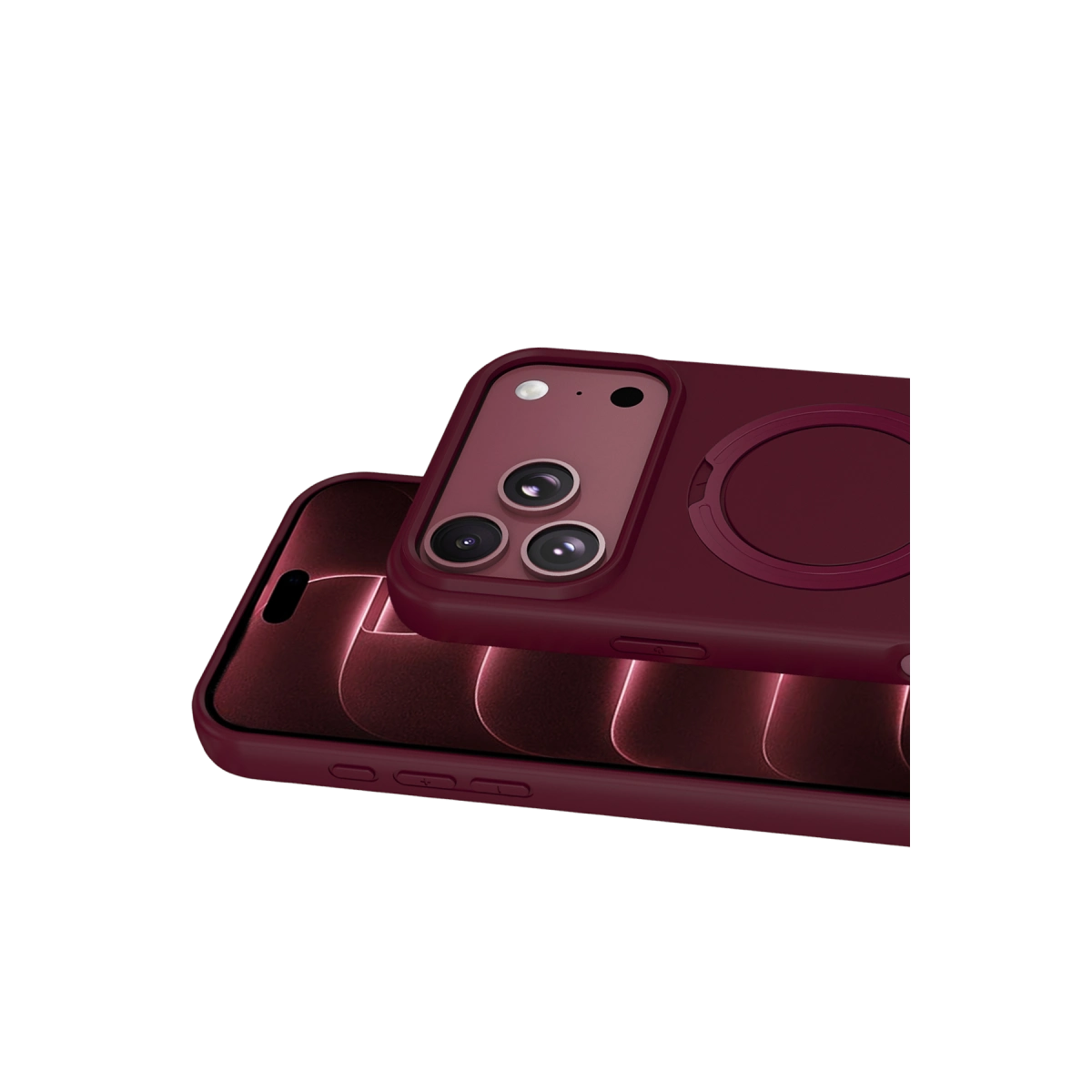 Evimdeyokyok Newface Apple İphone 18 Pro Regal Magsafe Standlı Kapak - Bordo