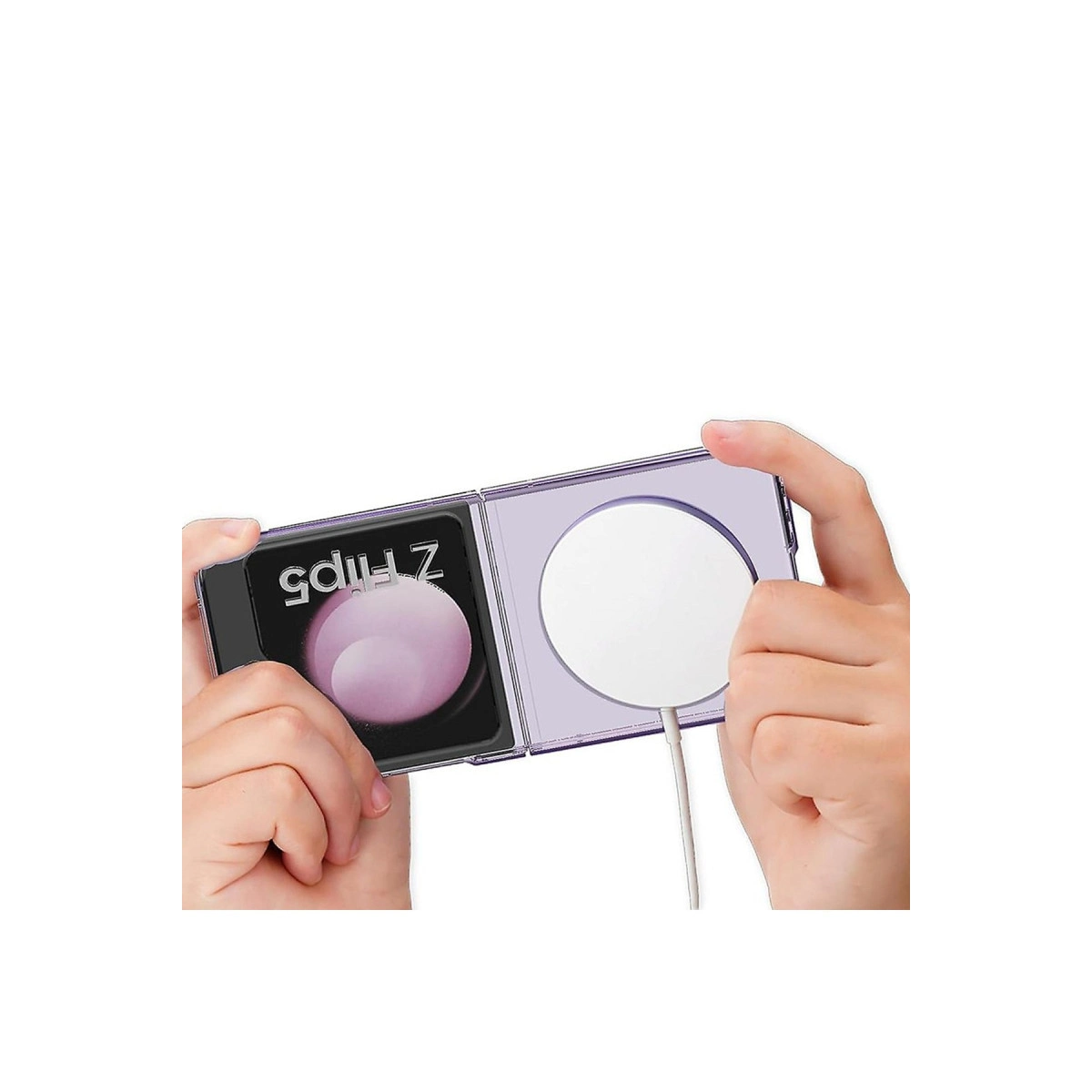 Evimdeyokyok Newface Samsung Galaxy Z Flip 5 Kılıf Magneticsafe Şeffaf Silikon - Şeffaf