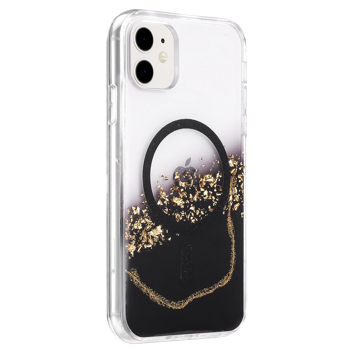 Evimdeyokyok Onegif Apple İphone 11 Lotus Simli Magsafe Kapak - Siyah