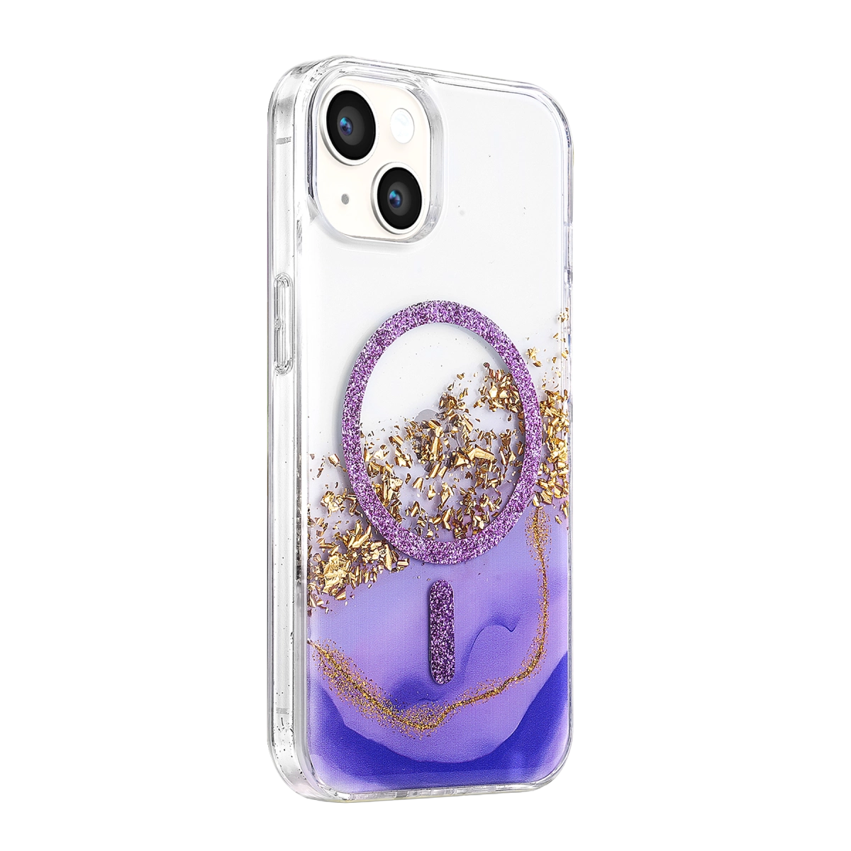 Evimdeyokyok Onegif Apple İphone 14 Lotus Simli Magsafe Kapak - Mor