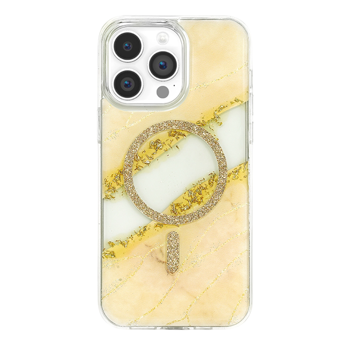 Evimdeyokyok Onegif Apple İphone 14 Pro Max Lotus Simli Magsafe Kapak - Gümüş