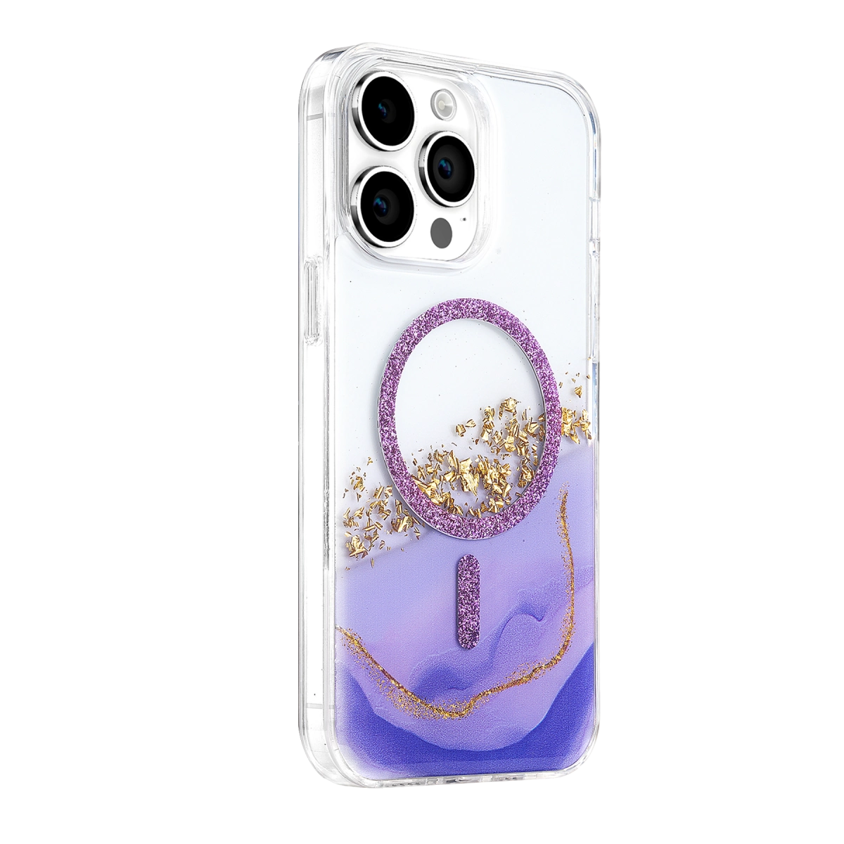 Evimdeyokyok Onegif Apple İphone 15 Pro Max Lotus Simli Magsafe Kapak - Mor