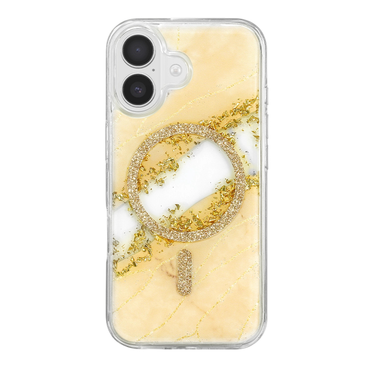 Evimdeyokyok Onegif Apple İphone 16 Lotus Simli Magsafe Kapak - Gümüş