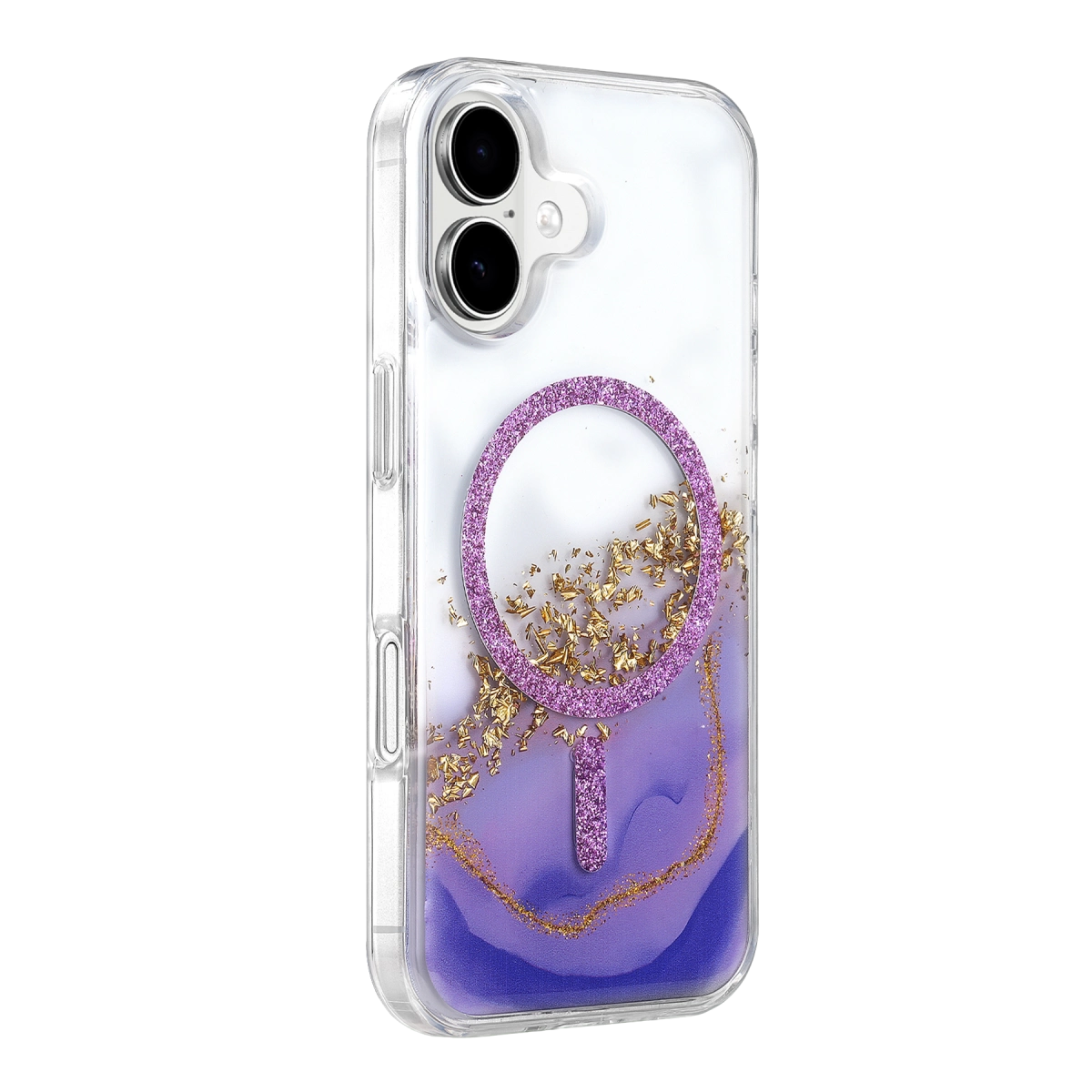 Evimdeyokyok Onegif Apple İphone 16 Lotus Simli Magsafe Kapak - Mor