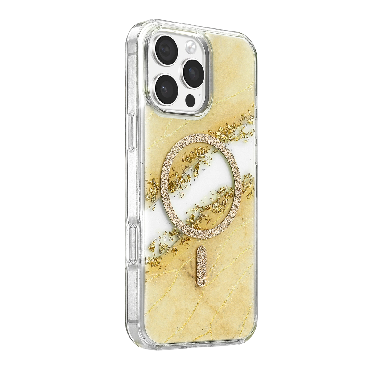 Evimdeyokyok Onegif Apple İphone 16 Pro Max Lotus Simli Magsafe Kapak - Gümüş
