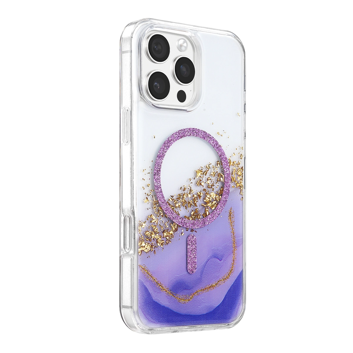 Evimdeyokyok Onegif Apple İphone 16 Pro Max Lotus Simli Magsafe Kapak - Mor