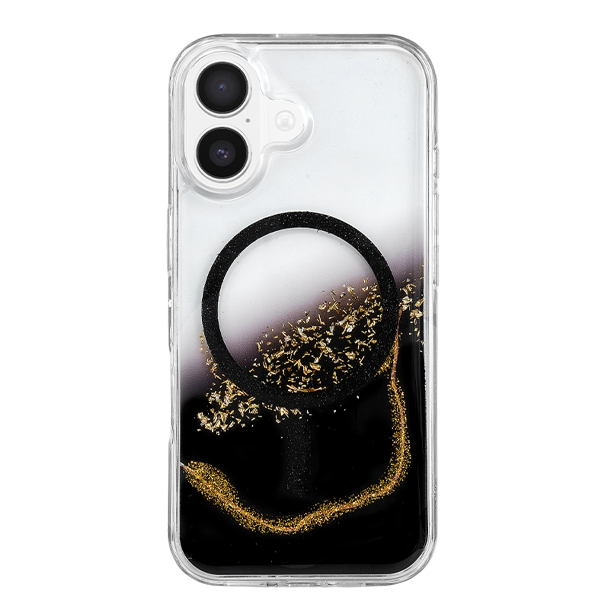 Evimdeyokyok Onegif Apple İphone 17 Lotus Simli Magsafe Kapak - Siyah