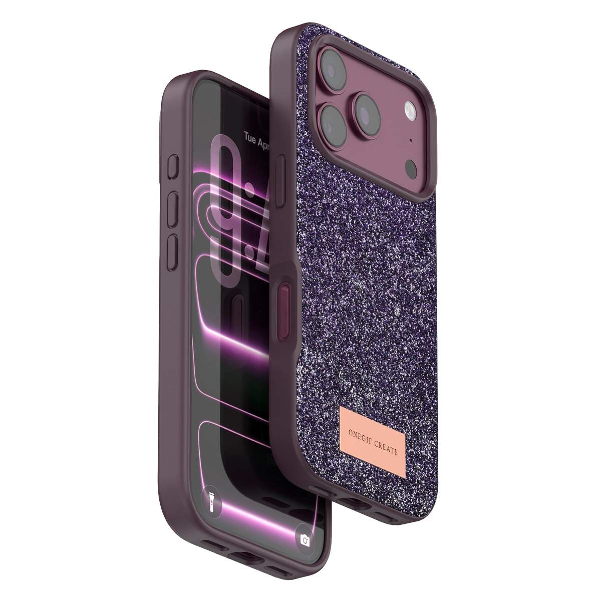 Evimdeyokyok Onegif Apple İphone 18 Pro Max Bright Simli Kapak - Bordo