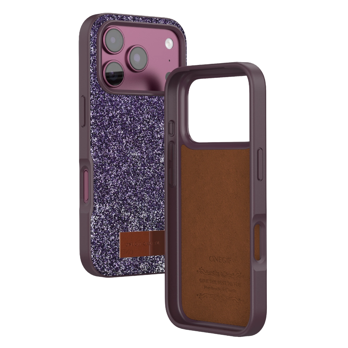 Evimdeyokyok Onegif Apple İphone 18 Pro Max Bright Simli Kapak - Bordo