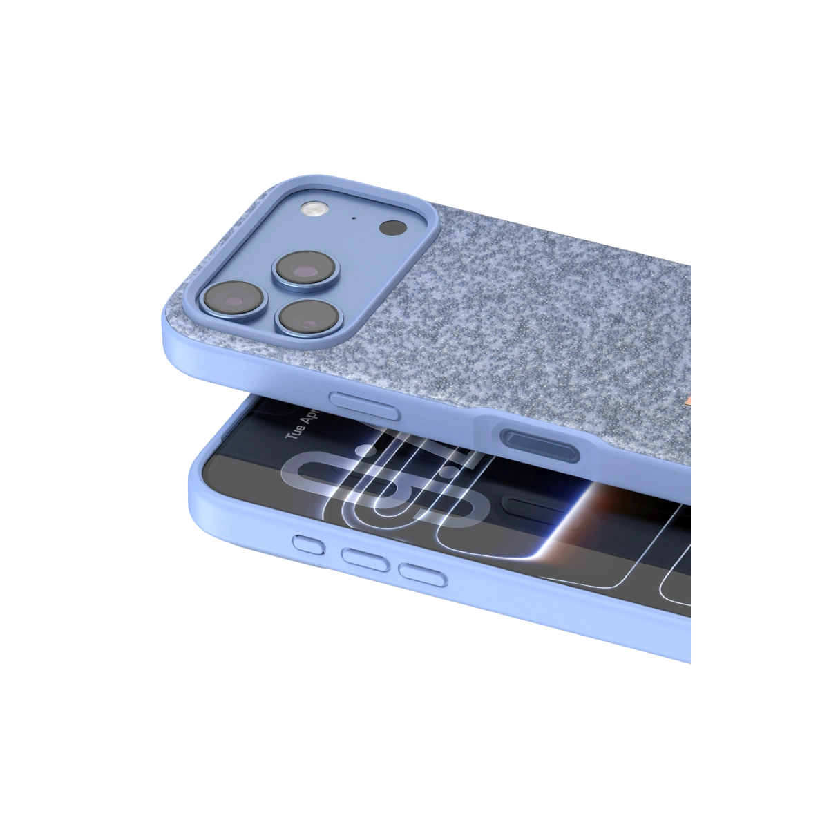 Evimdeyokyok Onegif Apple İphone 18 Pro Max Bright Simli Kapak - Mavi