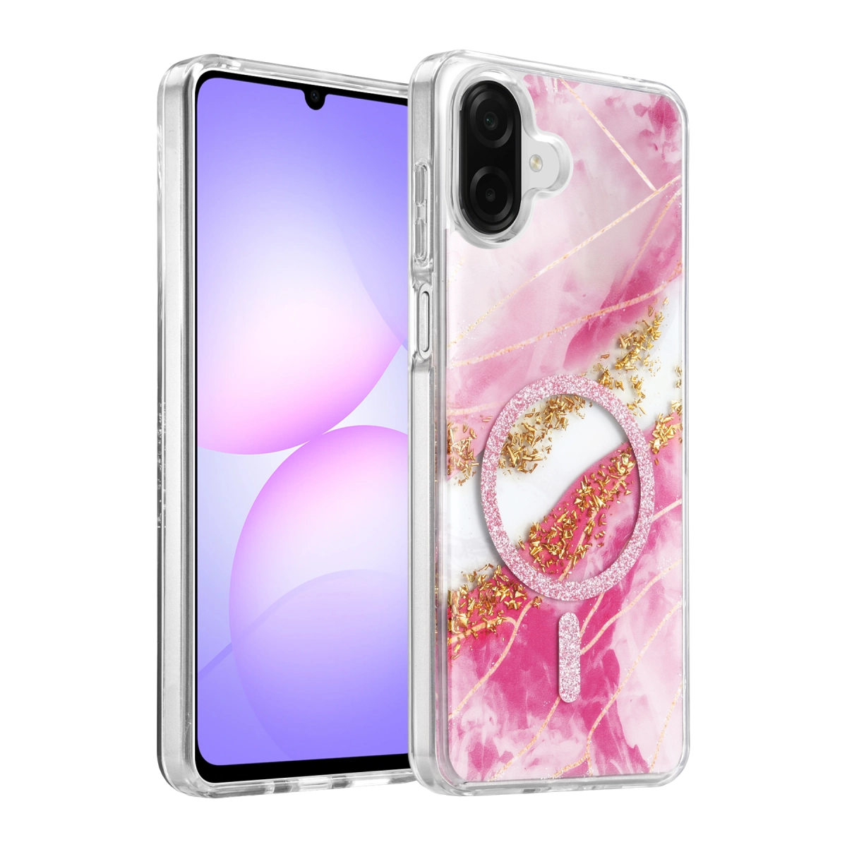 Evimdeyokyok Onegif Samsung Galaxy A07 4G Lotus Simli Magsafe Kapak - Pembe
