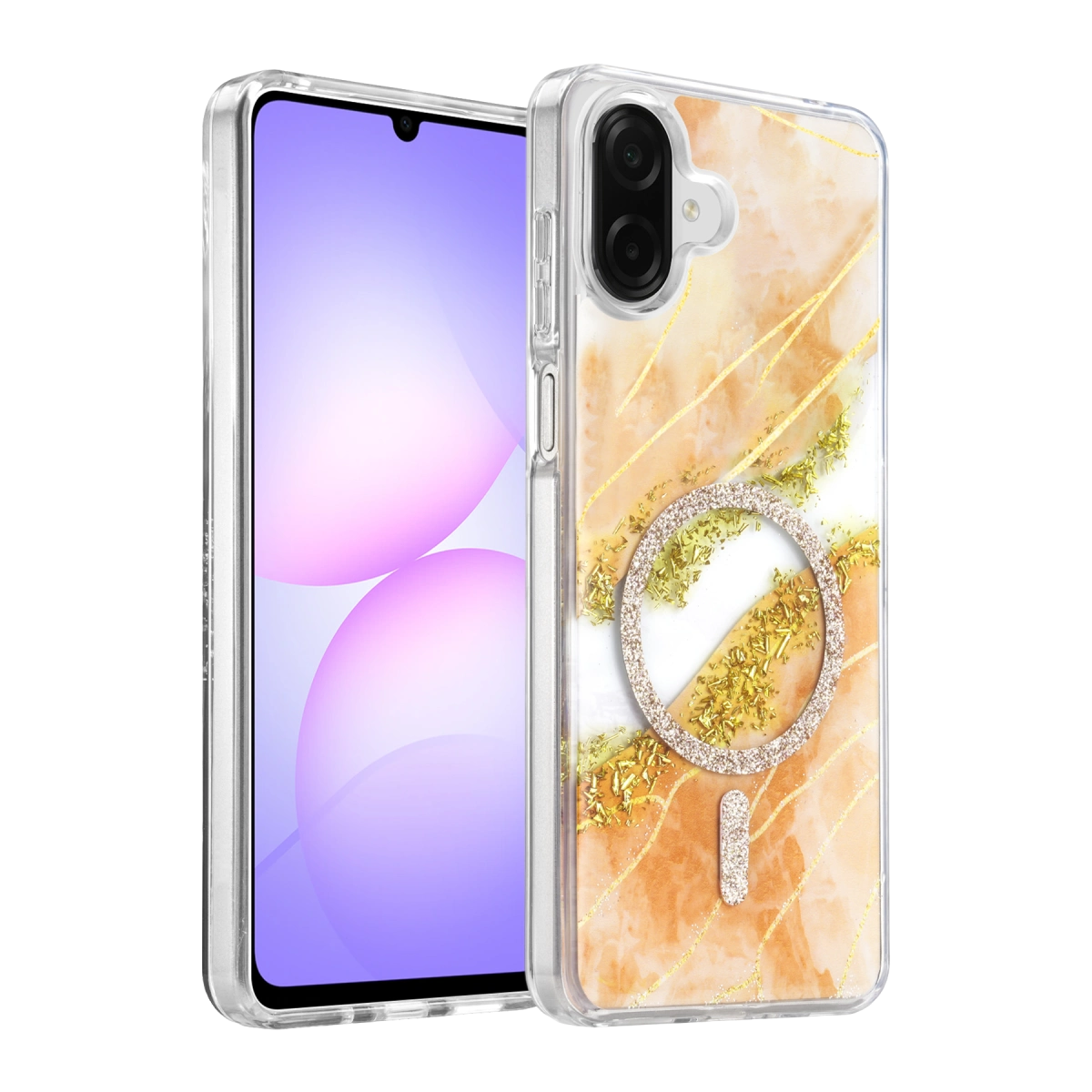 Evimdeyokyok Onegif Samsung Galaxy A07 4G Lotus Simli Magsafe Kapak - Turuncu