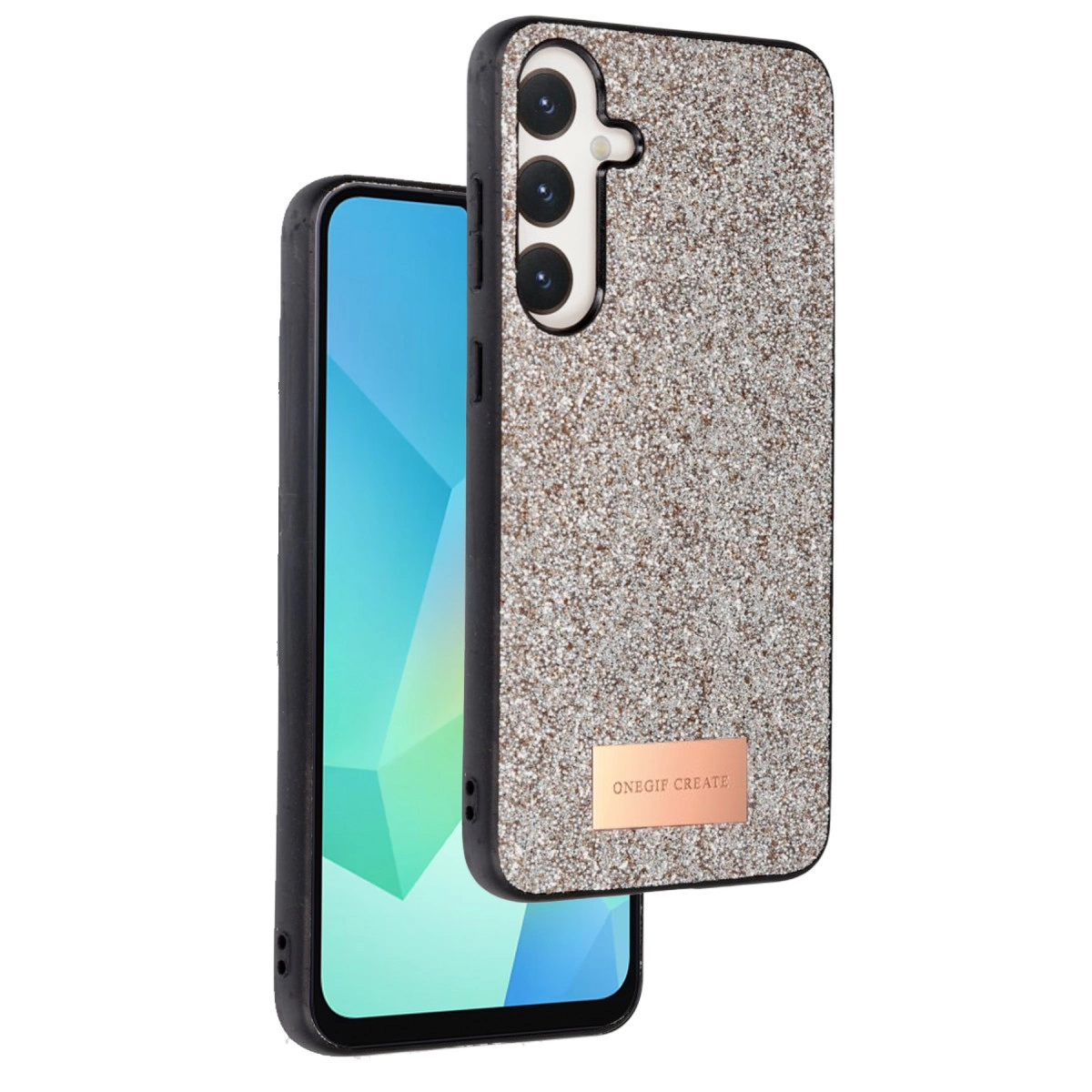 Evimdeyokyok Onegif Samsung Galaxy A36 Bright Simli Kapak - Gold