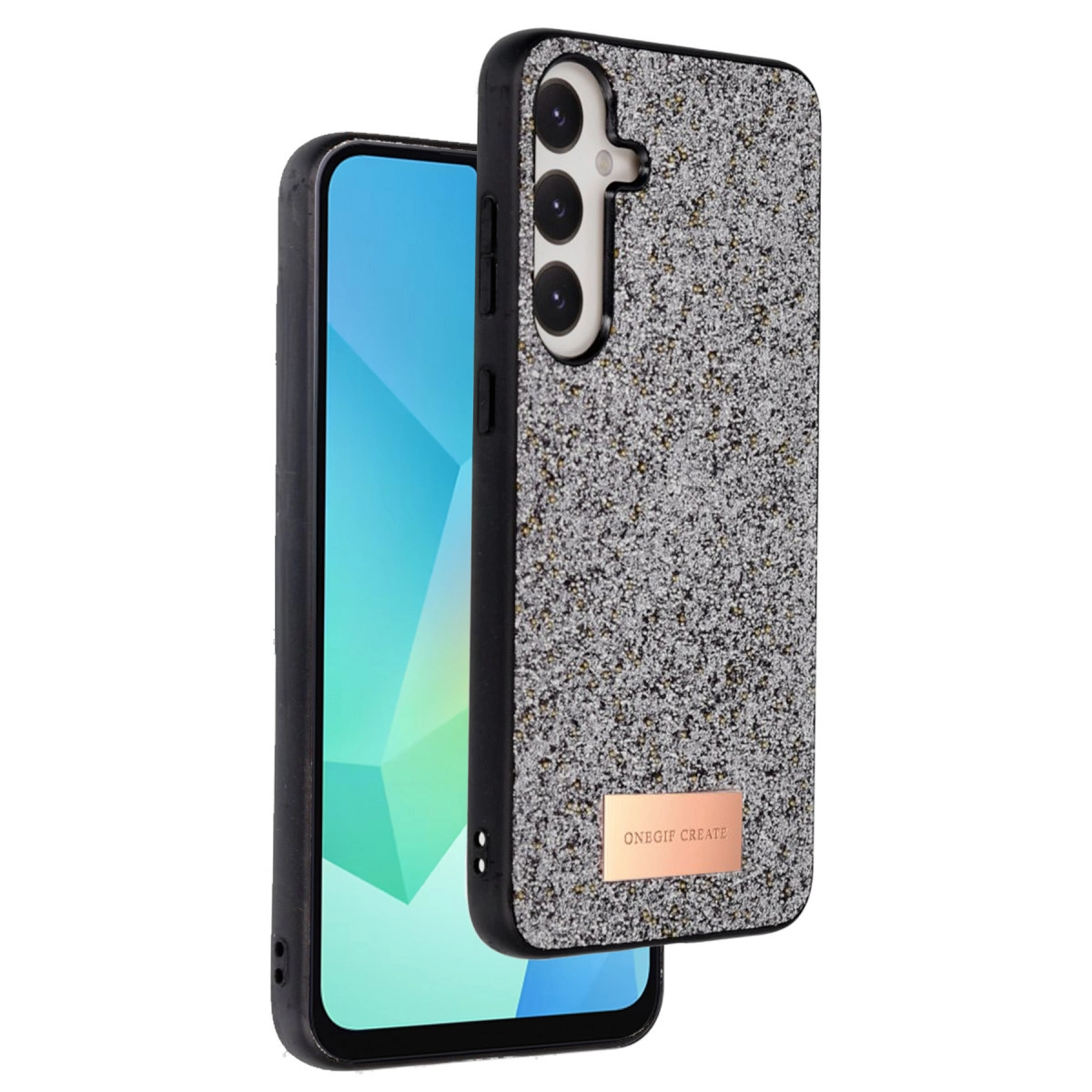 Evimdeyokyok Onegif Samsung Galaxy A36 Bright Simli Kapak - Gümüş