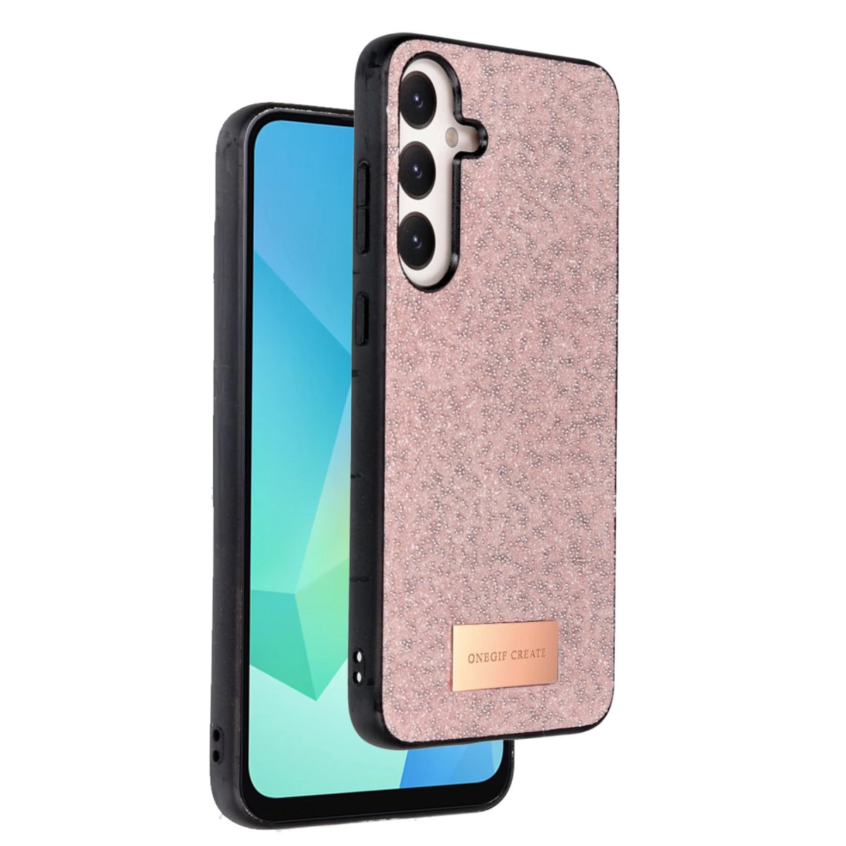 Evimdeyokyok Onegif Samsung Galaxy A36 Bright Simli Kapak - Pembe