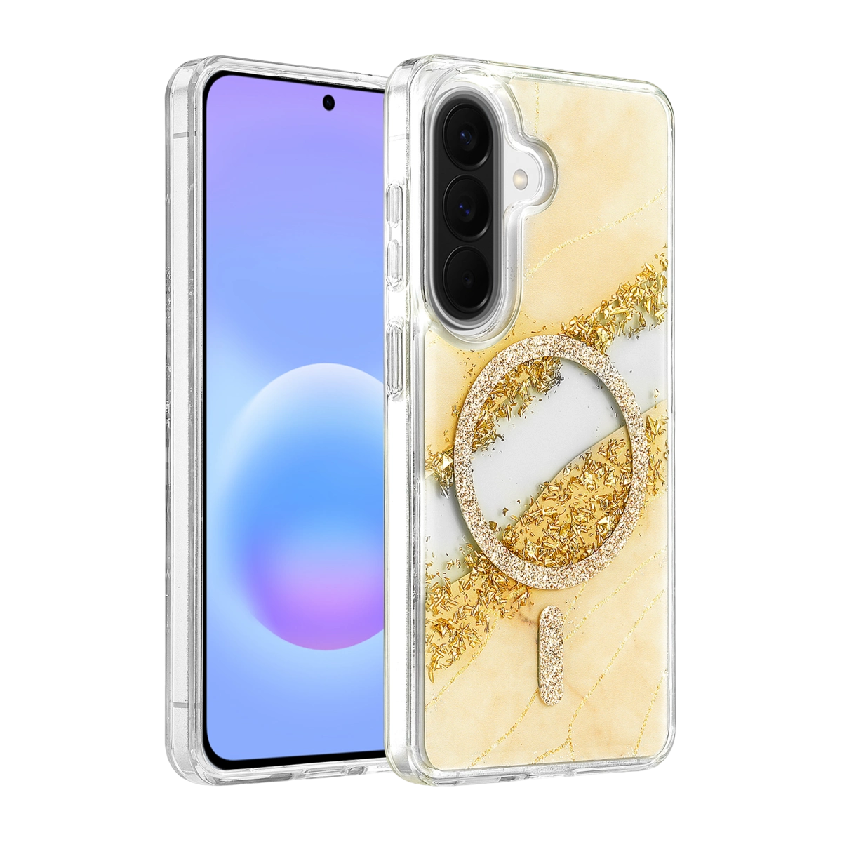 Evimdeyokyok Onegif Samsung Galaxy A56 Lotus Simli Magsafe Kapak - Gümüş