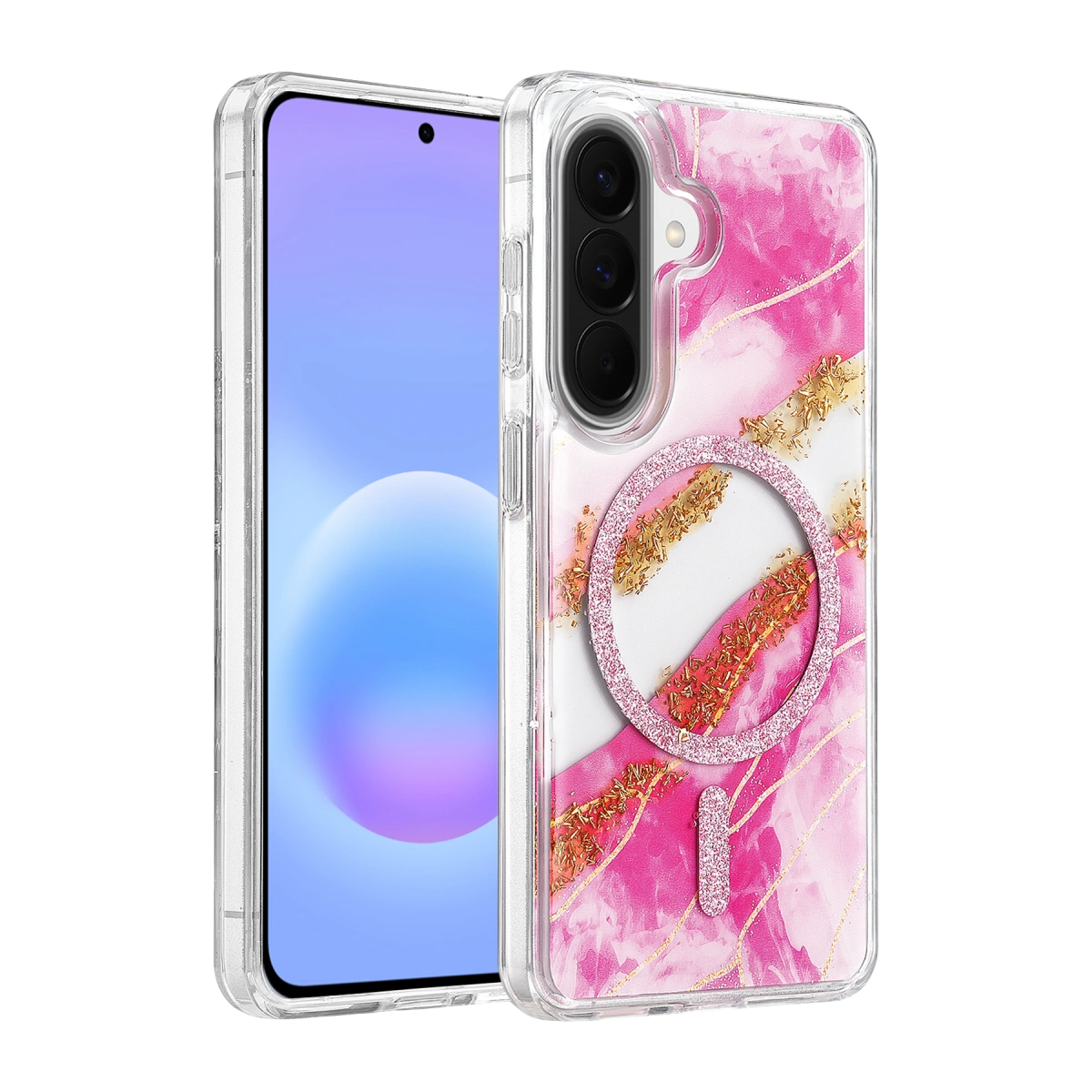Evimdeyokyok Onegif Samsung Galaxy A56 Lotus Simli Magsafe Kapak - Pembe