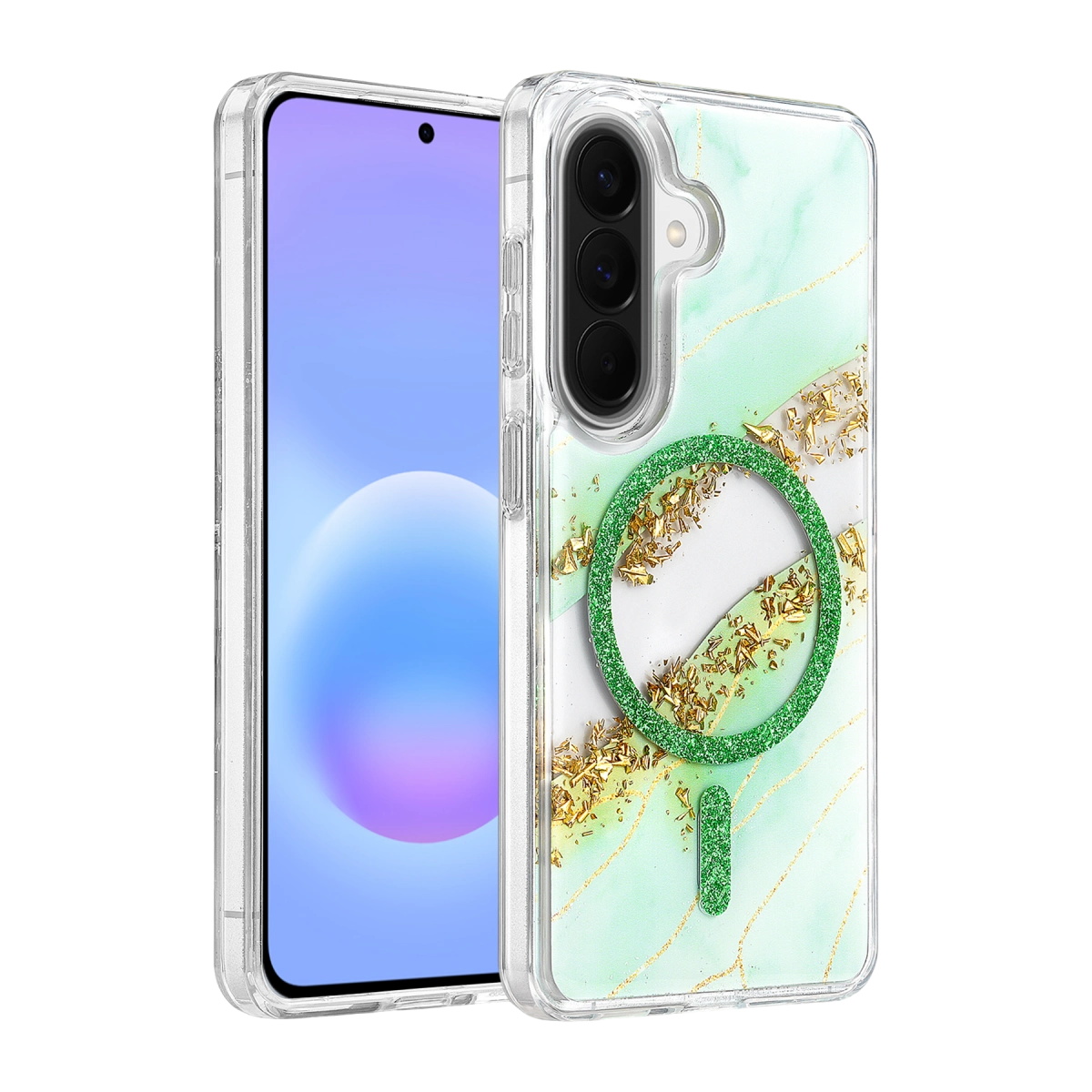 Evimdeyokyok Onegif Samsung Galaxy A56 Lotus Simli Magsafe Kapak - Yeşil