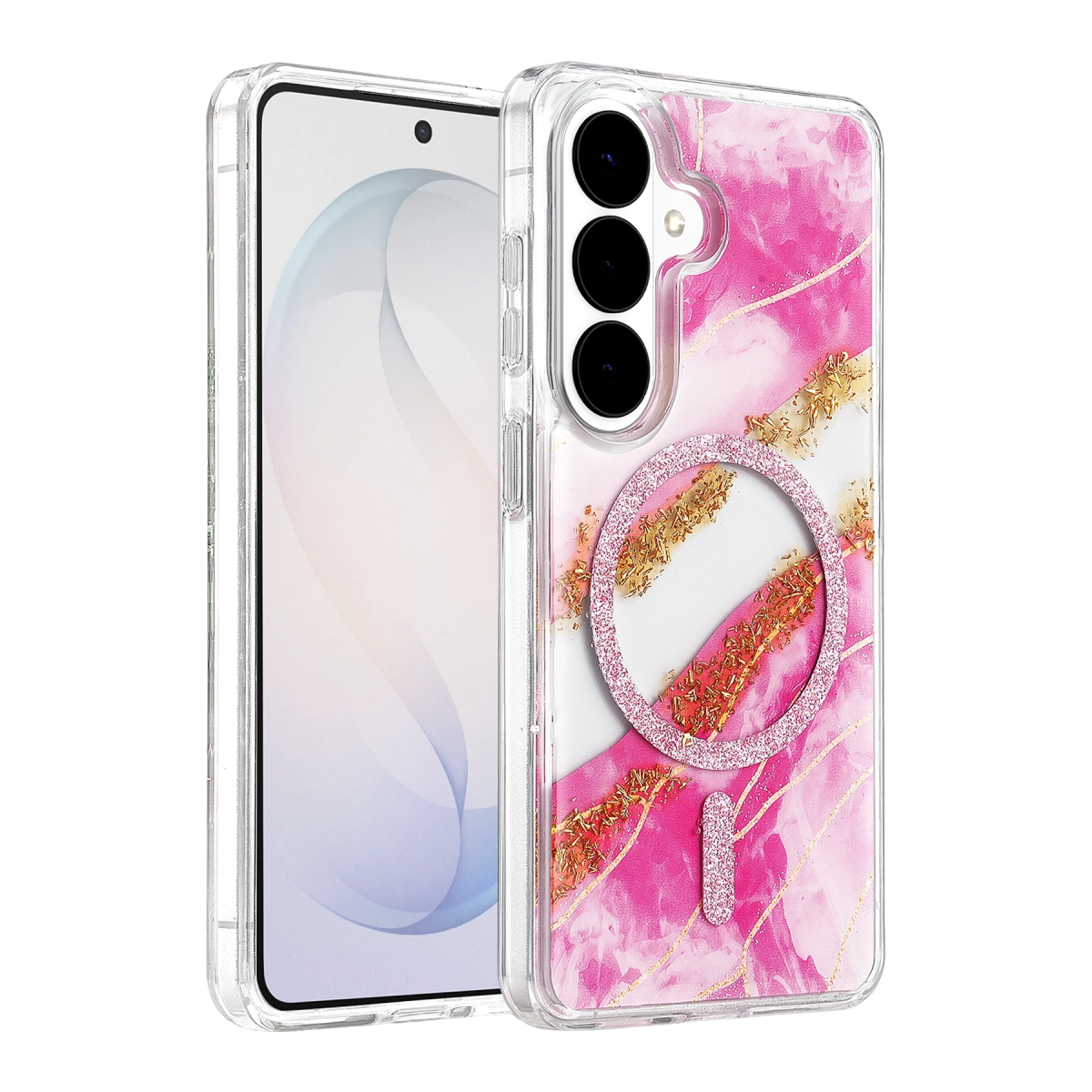 Evimdeyokyok Onegif Samsung Galaxy S26 Lotus Simli Magsafe Kapak - Pembe