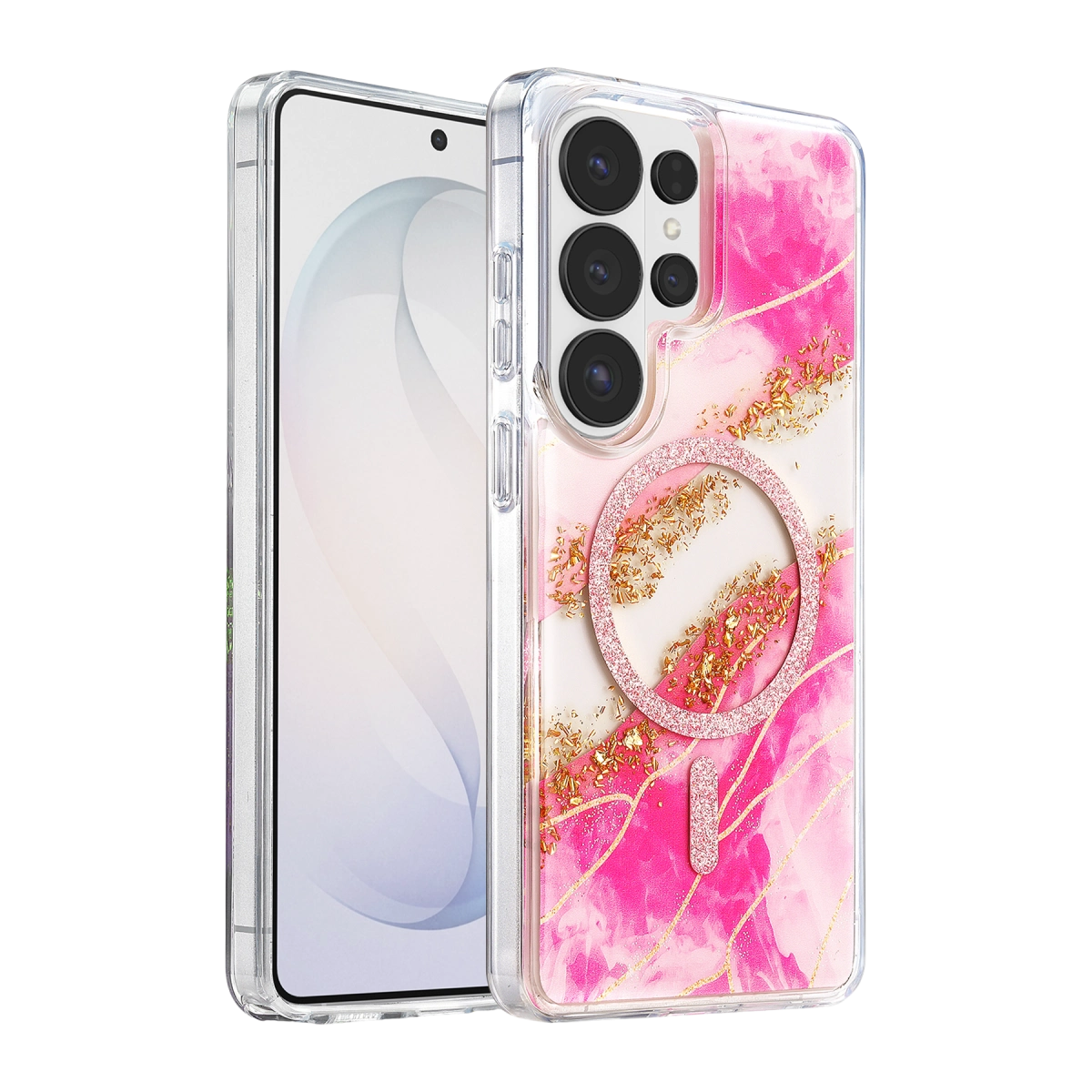 Evimdeyokyok Onegif Samsung Galaxy S26 Ultra Lotus Simli Magsafe Kapak - Pembe