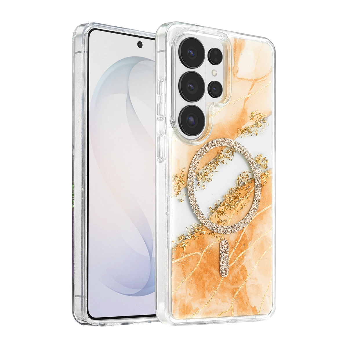 Evimdeyokyok Onegif Samsung Galaxy S26 Ultra Lotus Simli Magsafe Kapak - Turuncu