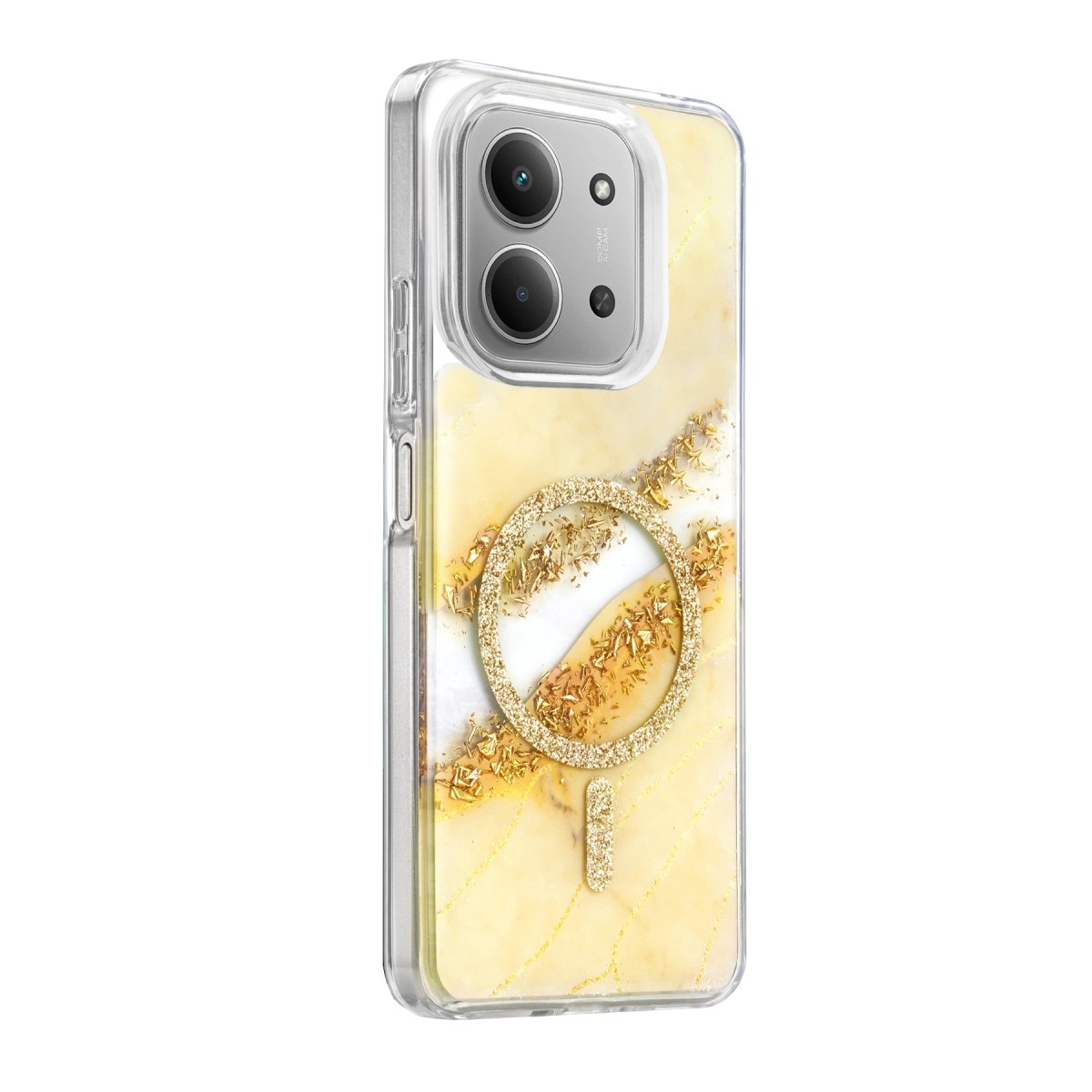 Evimdeyokyok Onegif Xiaomi Redmi 15C 4G Lotus Simli Magsafe Kapak - Gümüş