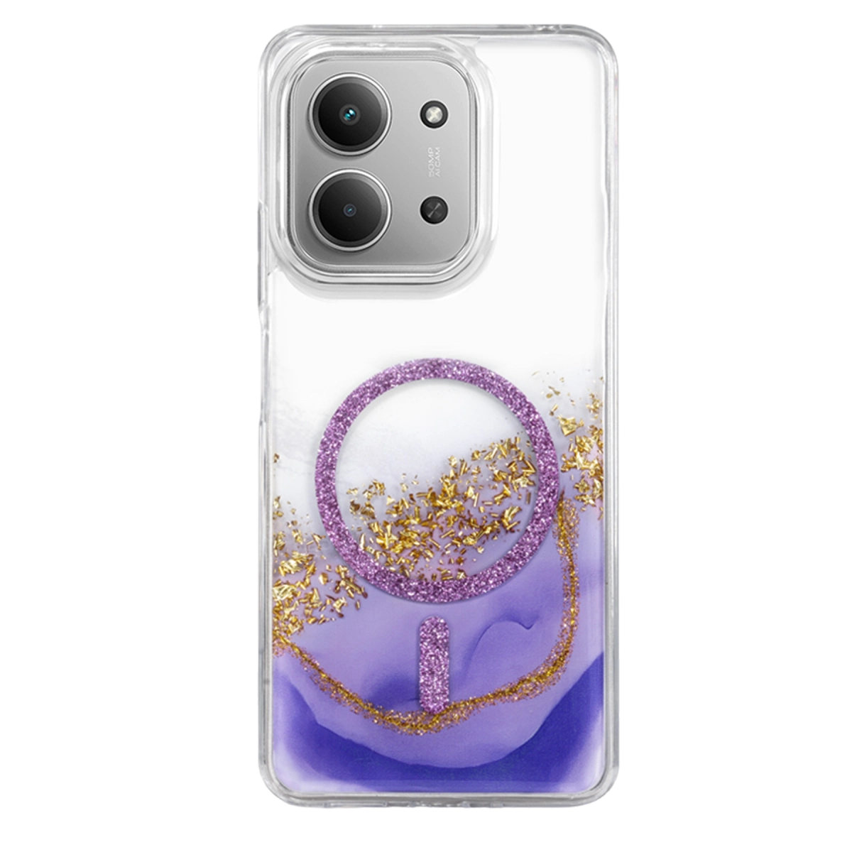 Evimdeyokyok Onegif Xiaomi Redmi 15C 4G Lotus Simli Magsafe Kapak - Mor
