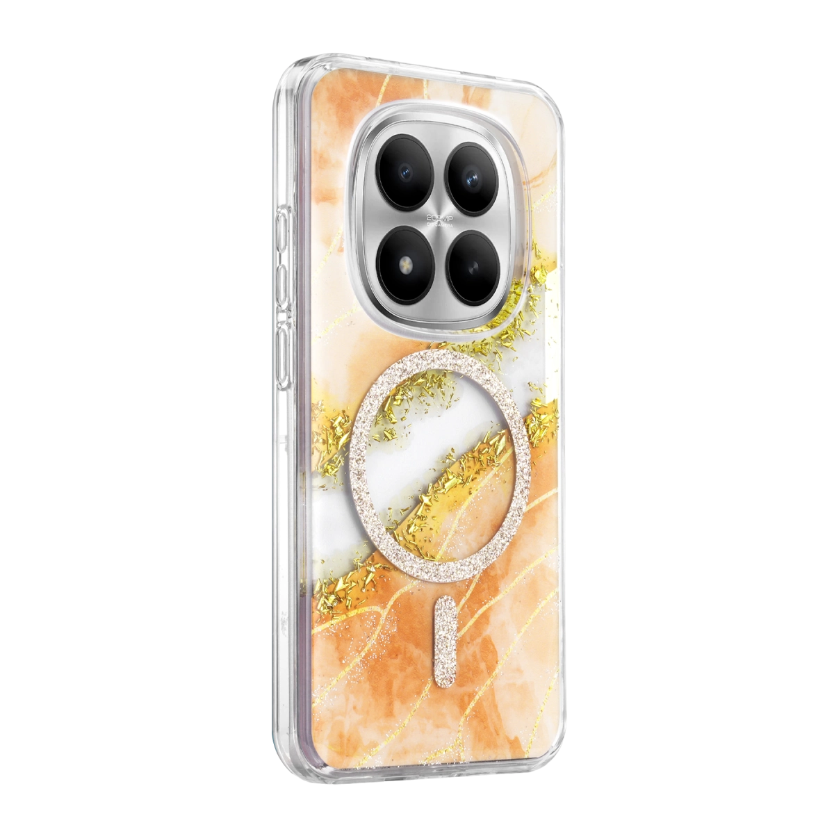Evimdeyokyok Onegif Xiaomi Redmi Note 15 4G Lotus Simli Magsafe Kapak - Turuncu