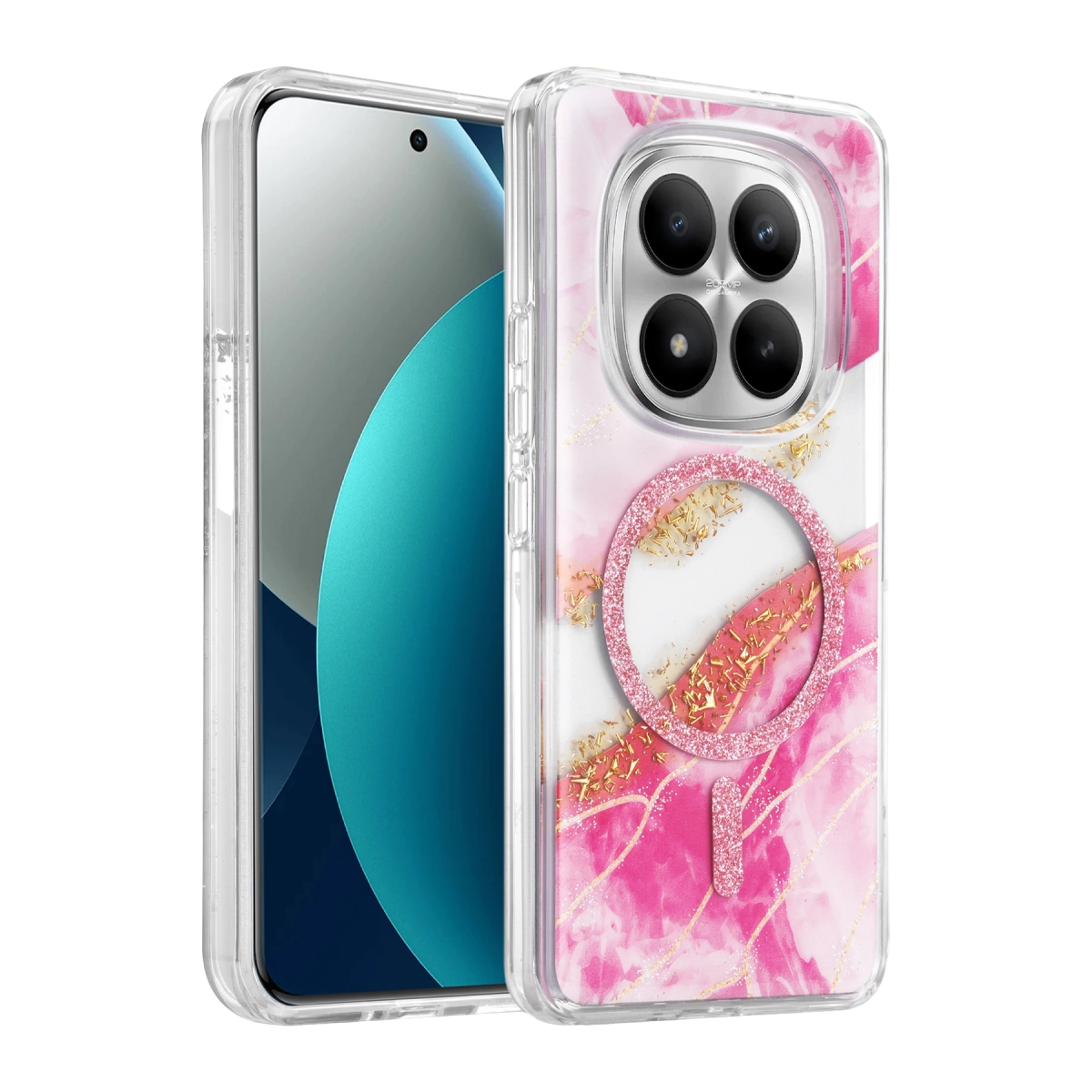 Evimdeyokyok Onegif Xiaomi Redmi Note 15 Pro Plus 5G Lotus Simli Magsafe Kapak - Pembe