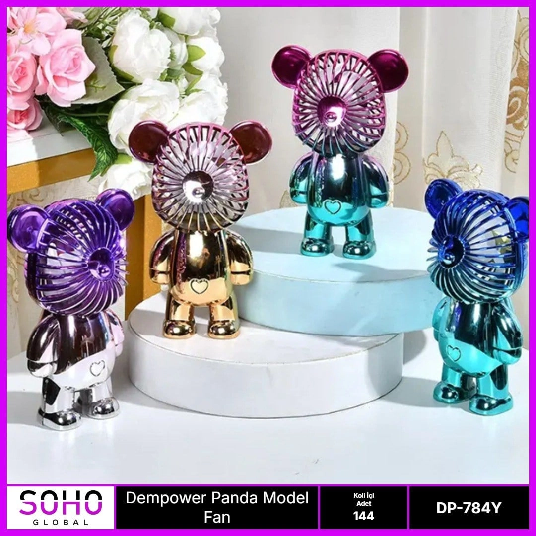 Evimdeyokyok Panda Model Mini Fan 3 Kademeli
