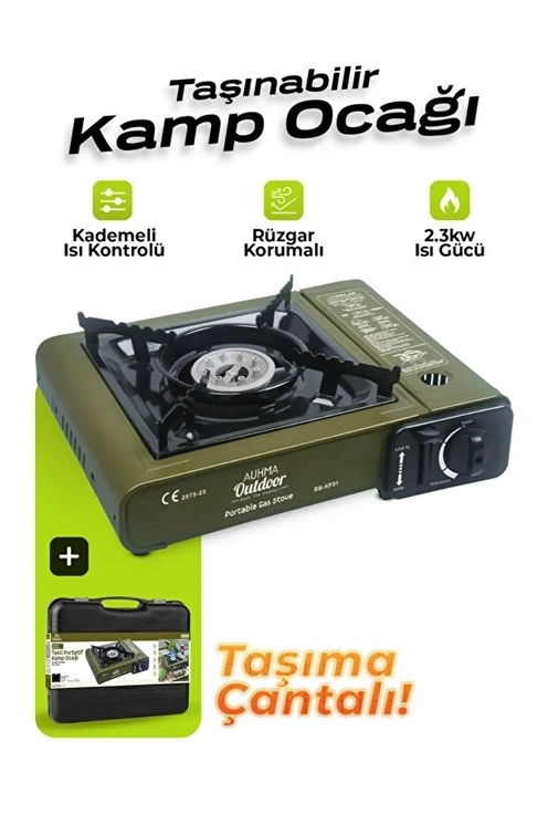 Evimdeyokyok Portatif Kamp Ocağı 2.3Kw  | Taşınabilir Tekli Gazlı Ocak | Rüzgar Geçirmez