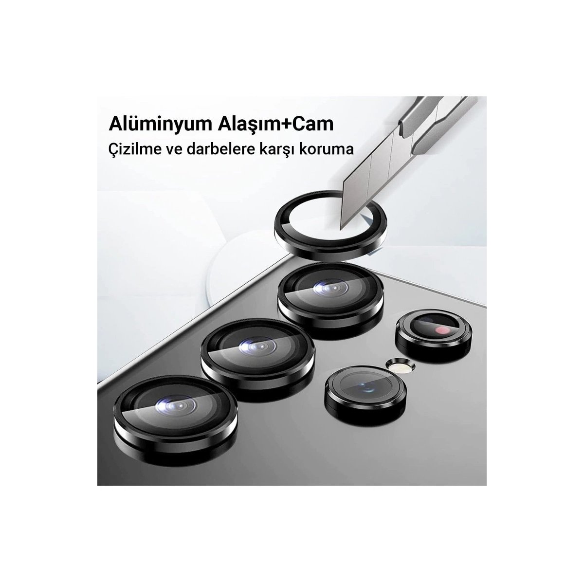 Evimdeyokyok Samsung Galaxy A25 5G Valdez Metal Kamera Lens - Gümüş