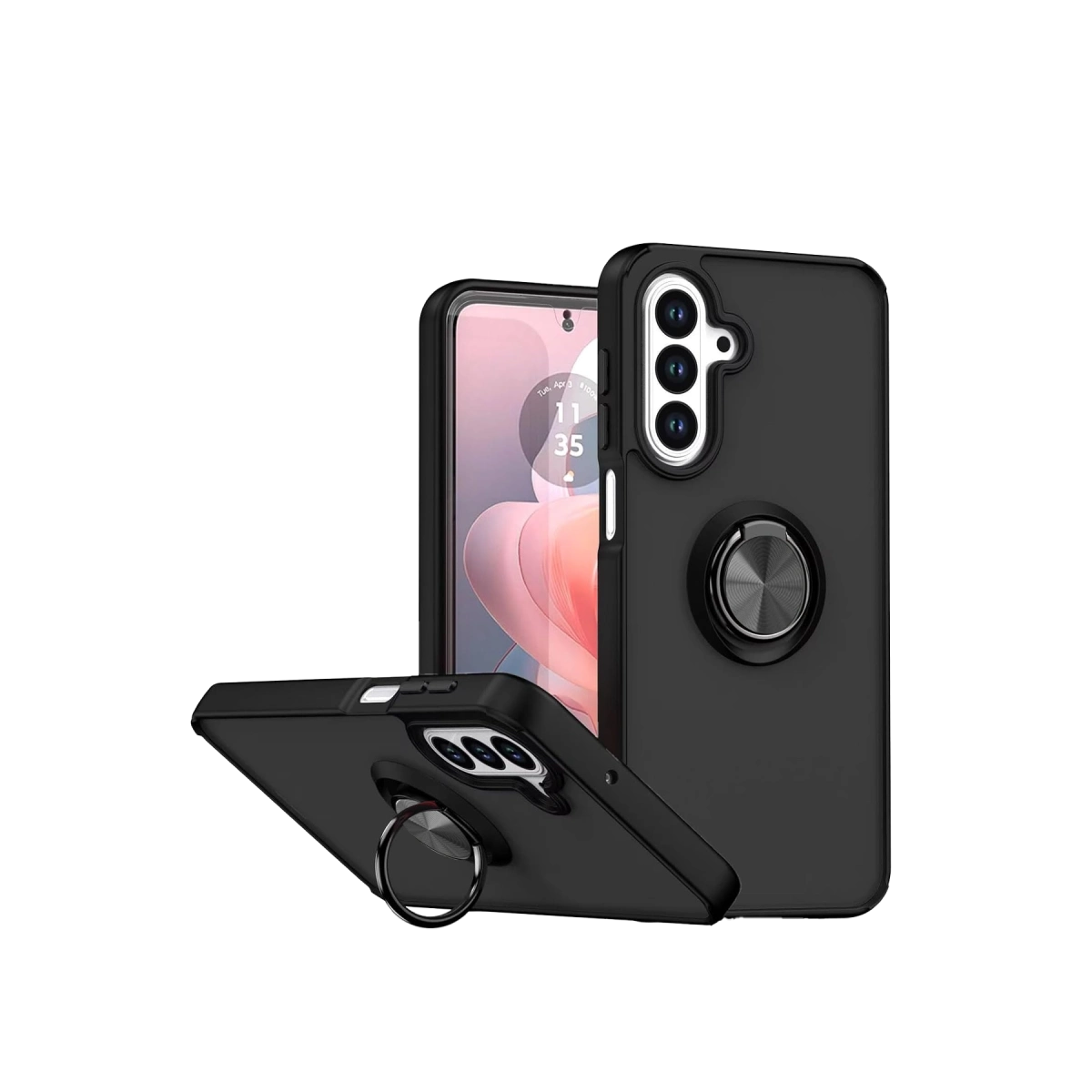 Evimdeyokyok Samsung Galaxy A37 5G Montreal Yüzüklü Silikon Kapak - Siyah