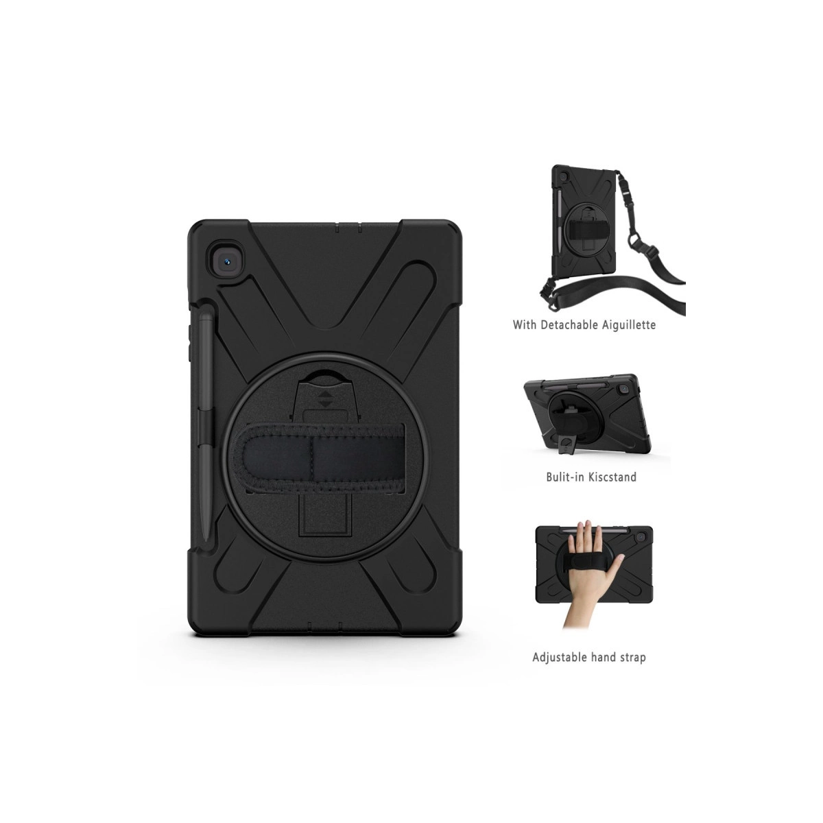 Evimdeyokyok Samsung Galaxy P610 Tab S6 Lite 10.4 Kılıf Amazing Tablet Kapak - Siyah