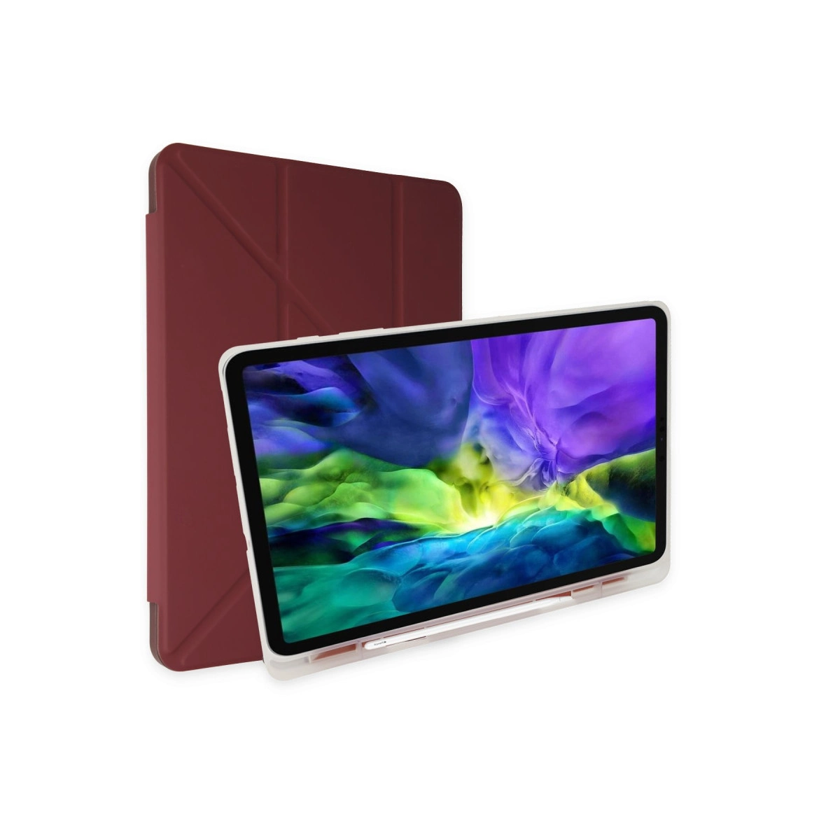 Evimdeyokyok Samsung Galaxy P610 Tab S6 Lite 10.4 Kılıf Kalemlikli Mars Tablet Kılıfı - Mürdüm