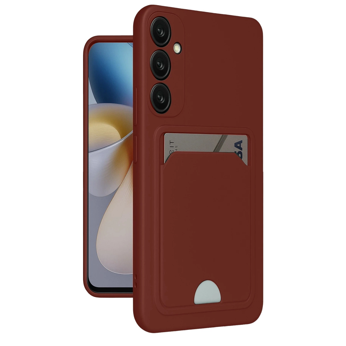 Evimdeyokyok Samsung Galaxy S24 Fe Kılıf Kelvin Kartvizitli Silikon - Bordo