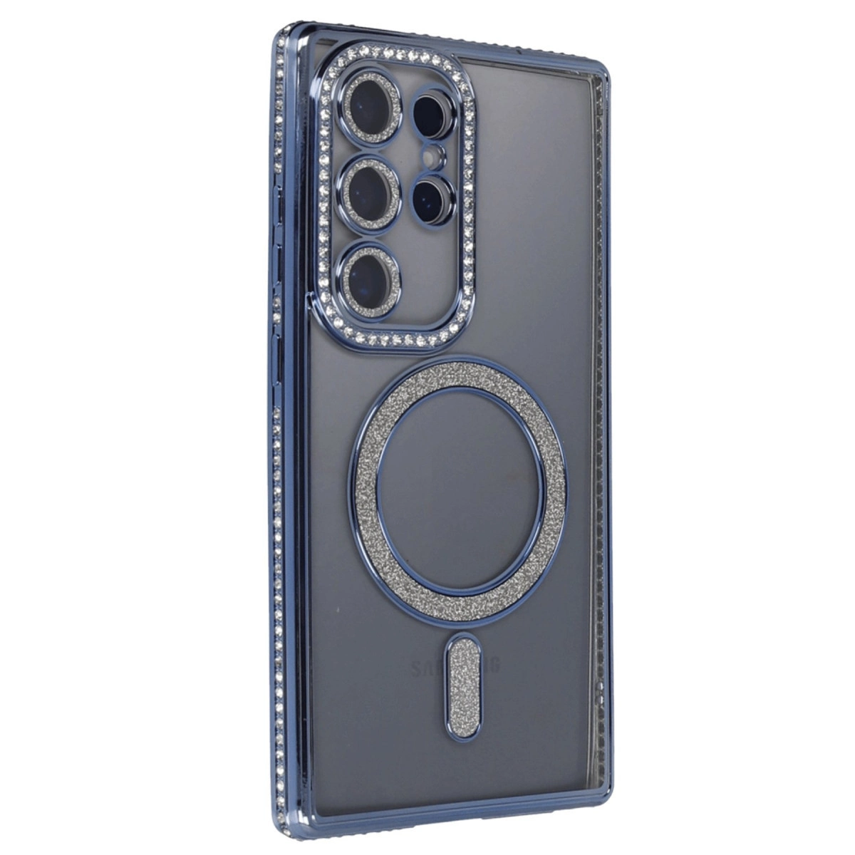 Evimdeyokyok Samsung Galaxy S24 Ultra Kılıf Joke Simli Magneticsafe Kılıf - Lacivert