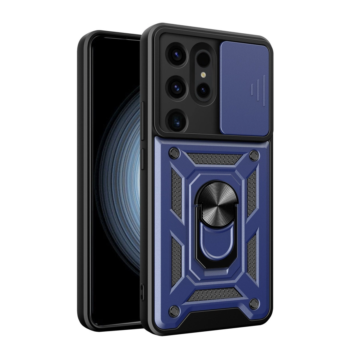 Evimdeyokyok Samsung Galaxy S24 Ultra Kılıf Pars Lens Yüzüklü Silikon - Lacivert