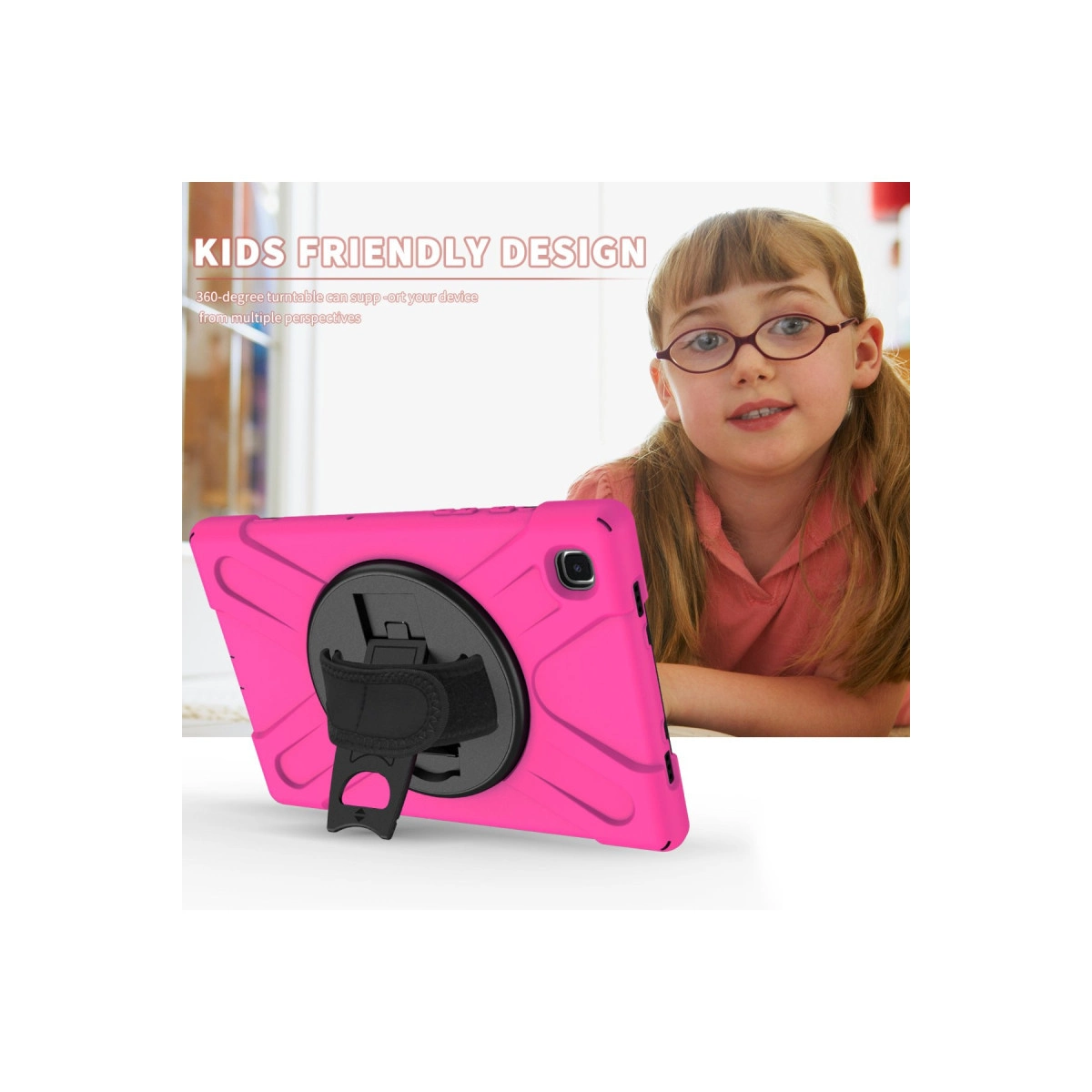 Evimdeyokyok Samsung Galaxy T220 Tab A7 Lite 8.7 Kılıf Amazing Tablet Kapak - Pembe