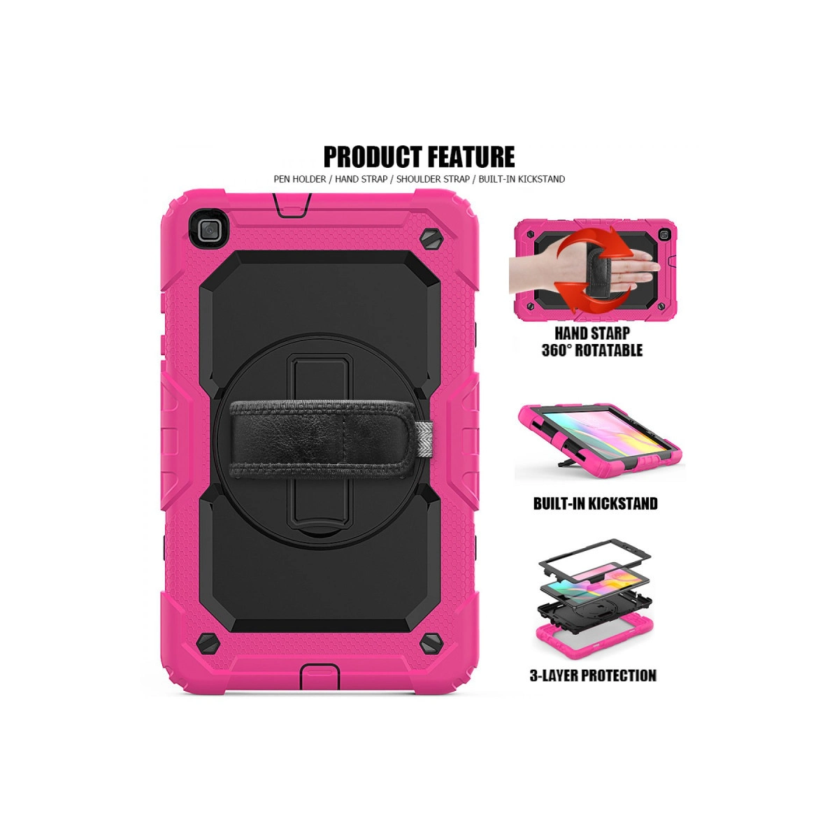 Evimdeyokyok Samsung Galaxy T290 Tab A 8 Kılıf Pars Tablet Kapak - Pembe
