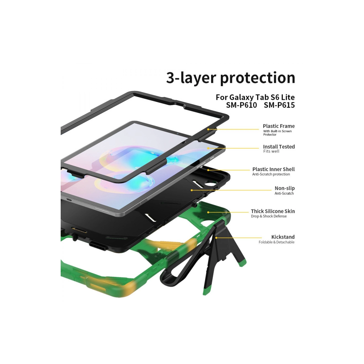 Evimdeyokyok Samsung Galaxy T500 Tab A7 10.4 Kılıf Griffin Tablet Kapak - Kamuflaj