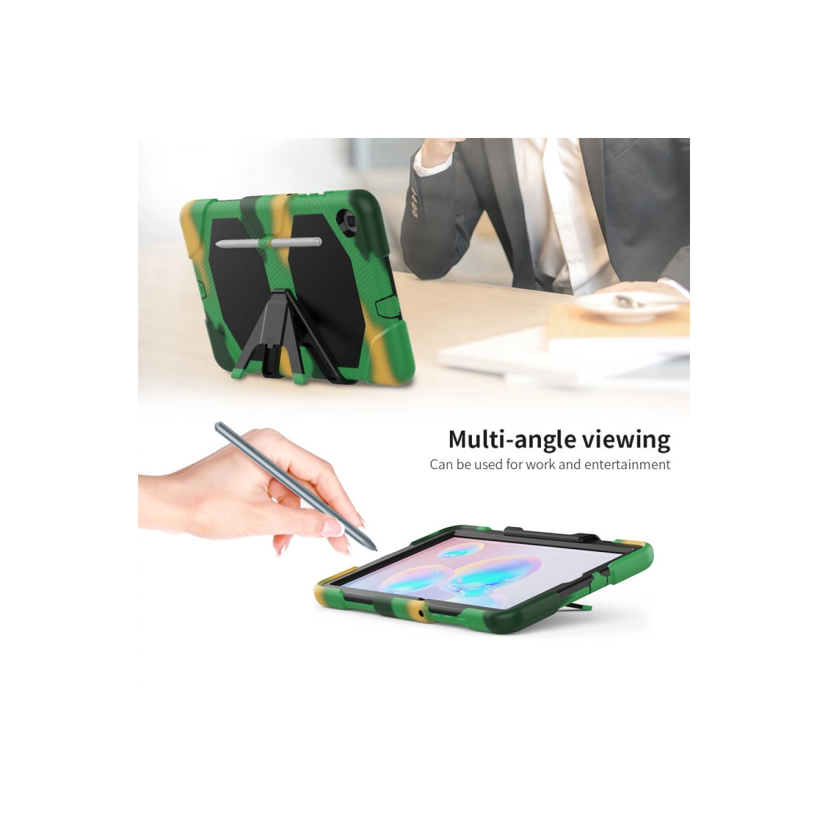 Evimdeyokyok Samsung Galaxy T500 Tab A7 10.4 Kılıf Griffin Tablet Kapak - Kamuflaj