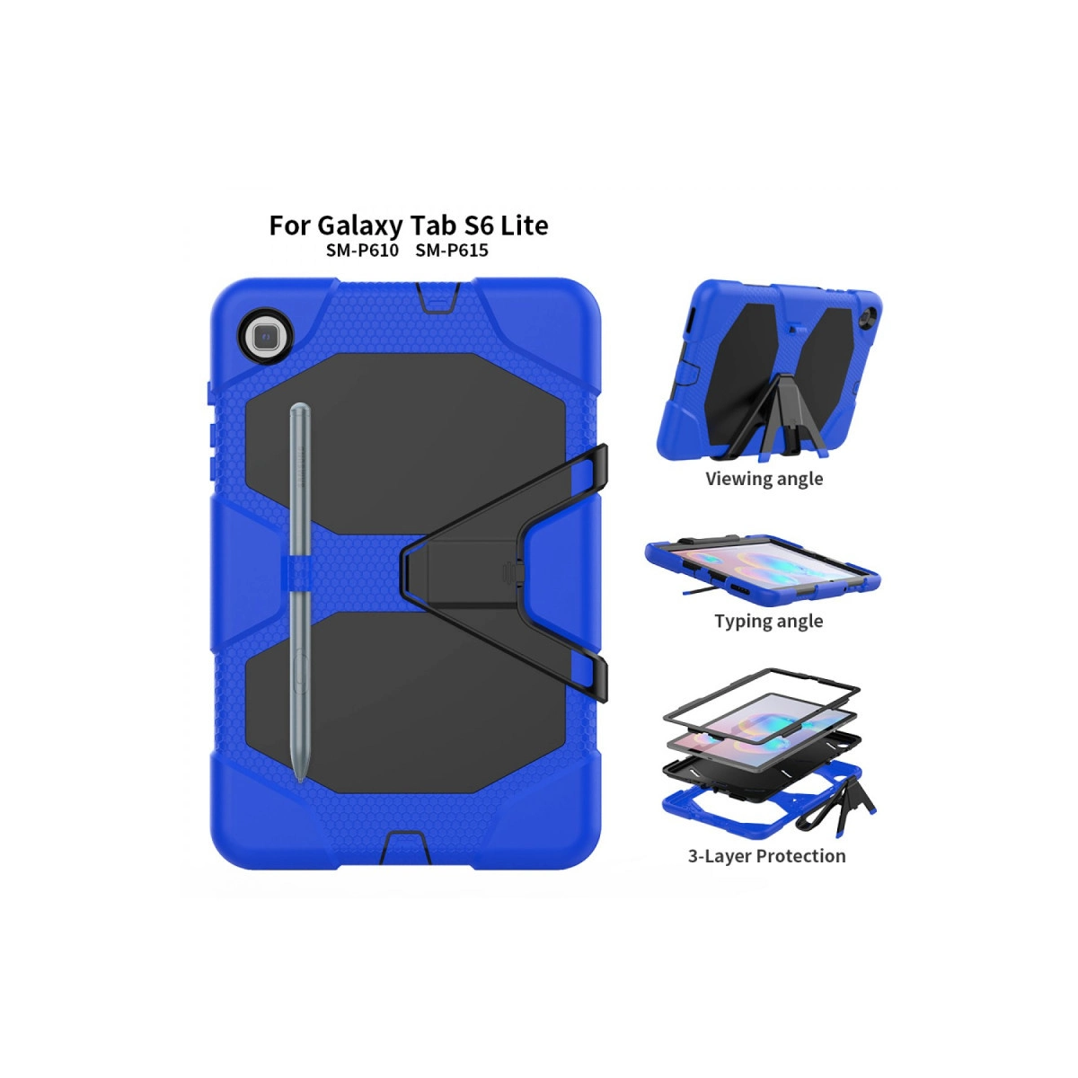 Evimdeyokyok Samsung Galaxy T500 Tab A7 10.4 Kılıf Griffin Tablet Kapak - Mavi