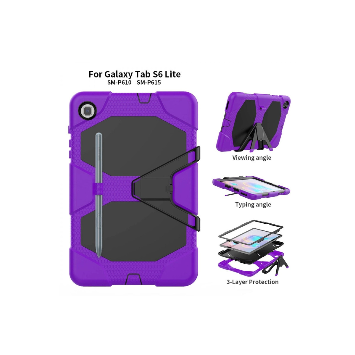 Evimdeyokyok Samsung Galaxy T500 Tab A7 10.4 Kılıf Griffin Tablet Kapak - Mor