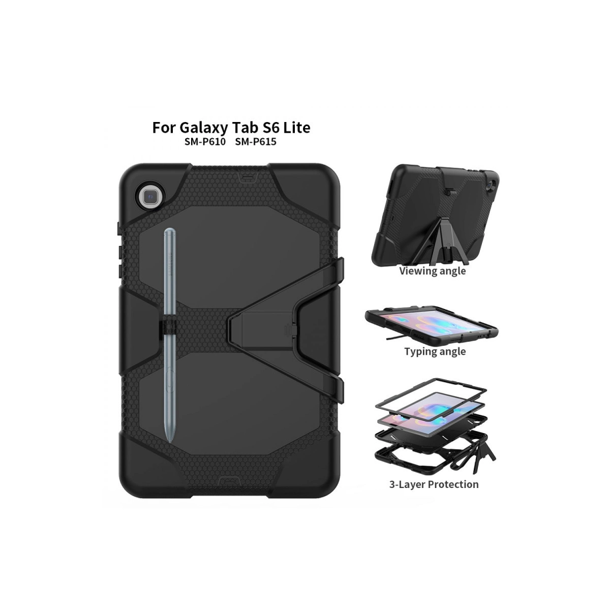 Evimdeyokyok Samsung Galaxy T500 Tab A7 10.4 Kılıf Griffin Tablet Kapak - Siyah